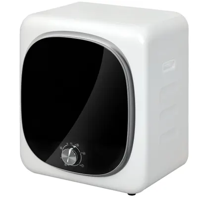 HOMCOM Mini Uscător de Rufe Portabil 4 kg, 5 Programe, 800W, Încărcare Frontală, Tambur Inox, pentru Acasă, Alb | Aosom Romania