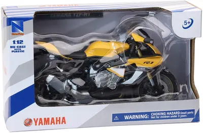 Motocicletă metalică Newray - Yamaha YZF-1, 1:12, galbenă