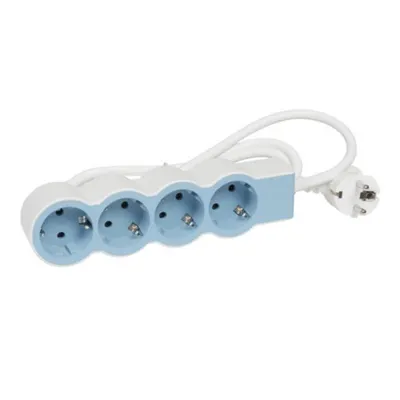 Prelungitor Sch 4x2p+t Standard 1,5m 1,5mm2 Alb/albastru