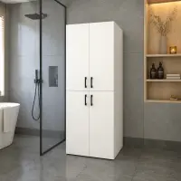 Dulap pentru masina de spalat din PAL 70x70x180 cm, cu 2 usi si rafturi, pentru baie