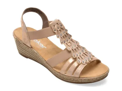 Sandale RIEKER roz, 62436, din piele ecologica