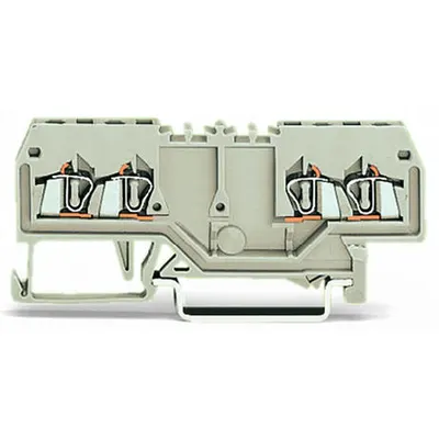 Double potential terminal block; 1.5 mm²; suitable for Ex e II applications; with double, center marker slot; for DIN-rail 35 x 15 and 35 x 7.5; CAGE CLAMP®; 1,50 mm²; light gray