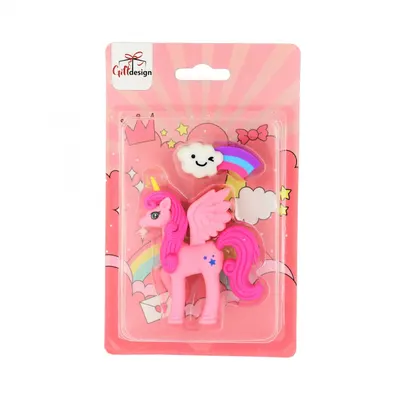Radieră puzzle colecționabilă seria Unicorn roz