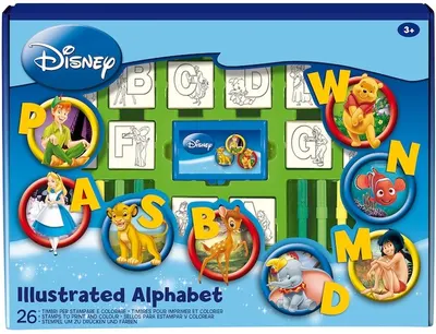 Kit creativ Multiprint - Colorează literele cu Disney, cu 26 de ștampile