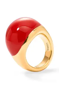 BERRIES inel pentru femei din argint placat cu aur cu email Viva BERRIES Red XL Ring