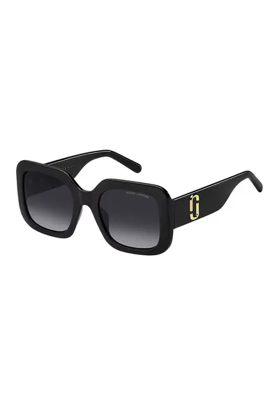 Ochelari de soare patrati cu logo - Negru