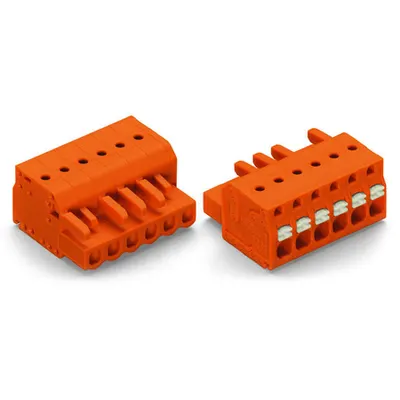 1-conductor female plug; push-button; 2.5 mm²; Pin spacing 5.08 mm; 9-pole; 2,50 mm²; orange