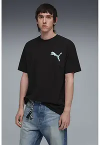 Tricou relaxed fit cu imprimeu pe spate X-Ray - Negru/Bleumarin