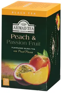Ceai negru cu piersici și fructul pasiunii, 20 de pliculețe de ceai, Ahmad Tea