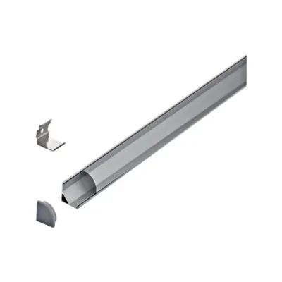 LED-Stripe Corner Profile semicircular Clear cover, 2000mm