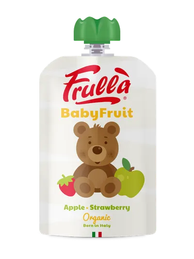 Piure pentru copii din mar si capsuni Baby Fruit Bio, 100g, Frulla