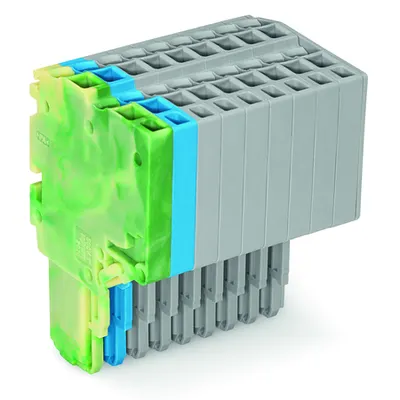 2-conductor female connector; 1.5 mm²; 9-pole; 1,50 mm²; green-yellow, blue, gray