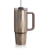 Stanley Quencher H2.O FlowState™ Fluted Tumbler pahar din oțel inoxidabil cu pai medium Pale Gold Shine 1 buc
