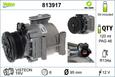 Compresor climatizare (reconditonat) potrivit FORD FIESTA V, FIESTA VI, FUSION 1.25-1.6 11.01-01.18