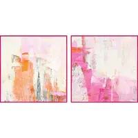Tablouri cu ramă/pe pânză 2 buc. imprimate/cu elemente pictate manual 41,5x41,5 cm New Age Pink – Malerifabrikken
