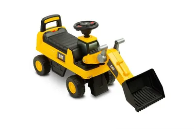 Excavator fara pedale pentru copii TOYZ CAT cu licenta,cupa mobila si claxon, 12-36 luni, sistem de siguranta anti-rasturnare,spatiu de depozitare sub sezut