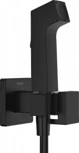 Dus igienic cu para , suport si furtun 125 cm, negru mat Hansgrohe E Smart