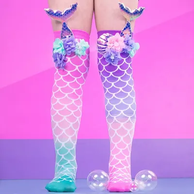 Șosete lungi colorate Madmia Mermaid Tails pentru fete 6-99 ani