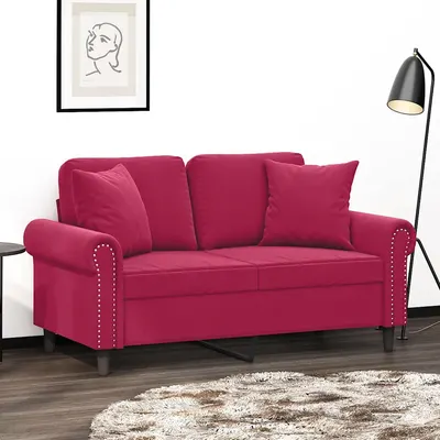 vidaXL Perne decorative, 2 buc., roșu vin, 40x40 cm, catifea