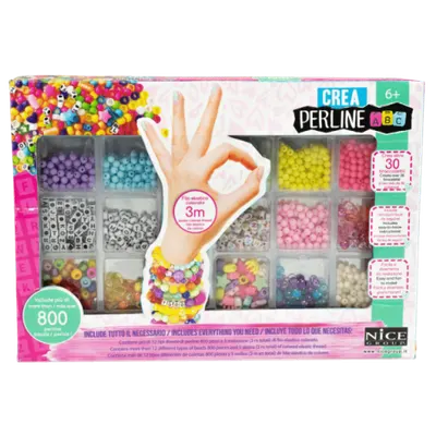 Kit creativ DIY - coliere si bratari cu margele, 800 piese, Perline ABC