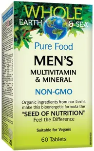 Whole Earth & Sea Men's Multivitamin & Mineral, 60 tablete, Natural Factors