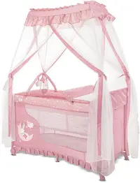 Patut pliabil pentru bebeluși Lorelli Premium - Magic Sleep, Roz