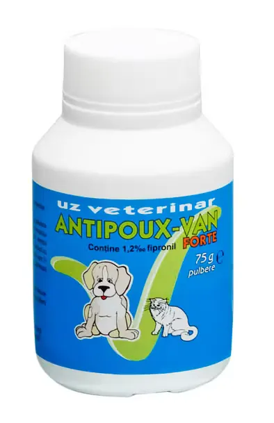 Pudra Antiparazitara Caini/ Pisici, Antipoux Van Forte, 75 g