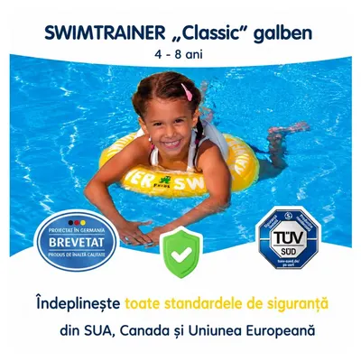 Colac de inot pentru copii Swimtrainer Classic galben 4-8 ani Freds Swim Academy