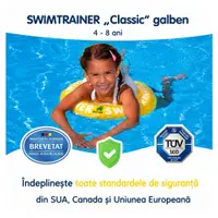 Colac de inot pentru copii Swimtrainer Classic galben 4-8 ani Freds Swim Academy
