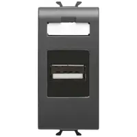 Priza USB 1 modul Gewiss Chorus GW12459, negru satin