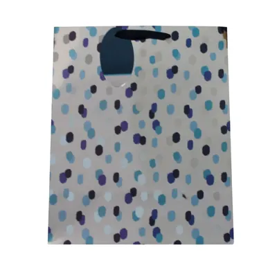 Punga de cadou hartie L Grey funky spots