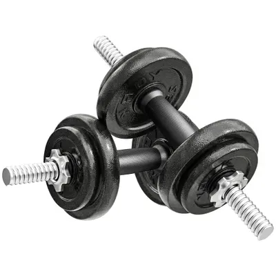 SPORTNOW Set Greutăți și Halteră de 20kg cu Mânere Antiderapante 8 Discuri de Greutate | Aosom Romania