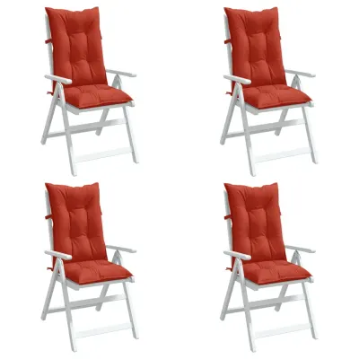 vidaXL Perne scaun spătar înalt, 4 buc. melanj roșu 120x50x7 cm textil