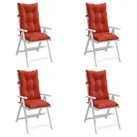 vidaXL Perne scaun spătar înalt, 4 buc. melanj roșu 120x50x7 cm textil