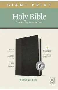 NLT Personal Size Giant Print Bible, Filament Enabled Edition (Red Letter, Leatherlike, Black/Onyx, Indexed)
