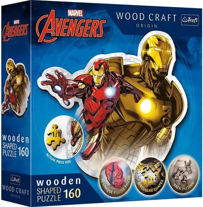 Puzzle din lemn Trefl din 160 de piese - Viteazul Iron Man
