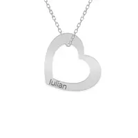 Karina - Colier personalizat cu inimioara si nume din argint 925