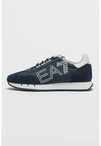 Pantofi sport low-top unisex cu garnituri din piele intoarsa - Bleumarin