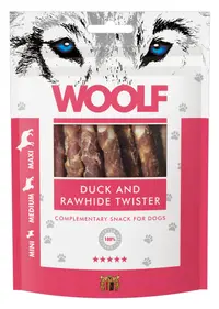 WOOLF DOG SNACKS Duck and Rawhide Twister 100g