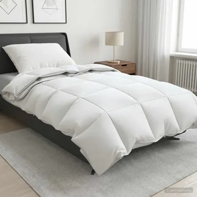 vidaXL Pilotă FULDA 140 x 220 cm 4 anotimpuri 310 GSM 90% puf de gâscă