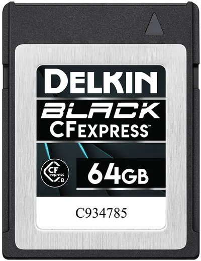 Card de memorie Delkin - 64GB, BLACK, CFexpress Type B, argintiu