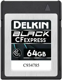 Card de memorie Delkin - 64GB, BLACK, CFexpress Type B, argintiu