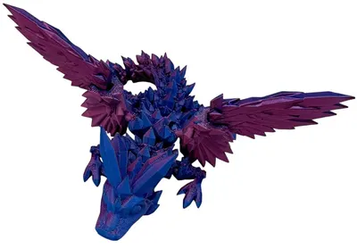 3D Print 3D Morph Lab - Pui de dragon cu aripi, cristal, albastru-roșu