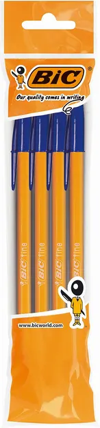 Set de pixuri BIC Orange - 0.8 mm, albastru, 4 buc