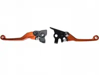 Set 2 manete frana si ambreiaj reglabile cross Ktm EXC250 300 450, Husqvarna TE250 TE300, culoare portocaliu