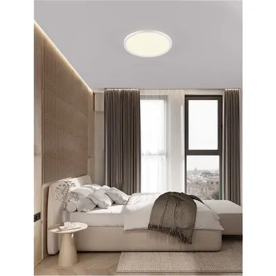 Plafoniera AOTON Triac Dimabil Nisipiu Alb Metal, Aluminiu & Acrylic LED 35Wat 220-240Volt 3279Lm IP20 2700 + 3000K Dip Intrerupator Deschis sus & jos