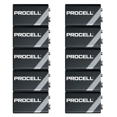 Baterii 9V 6LR61, cutie 10 bucati, Duracell Procell ECO Industrial