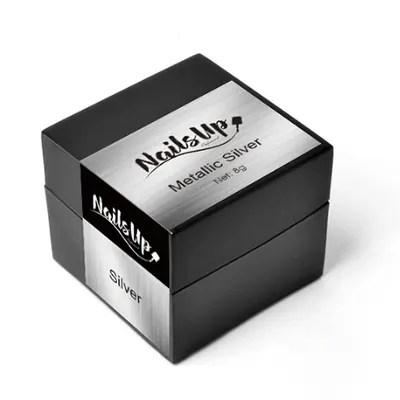 Gel NAILSUP Metalic Silver 8g pentru Pictură, Nail Art și Efect Metalic