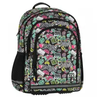 Ghiozdan pentru scoala cu un compartiment si buzunare frontale, Starpak, Cool School