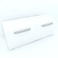 Armonia Comoda alba cu 2 sertare cu manere fronturi MDF Alb Mat